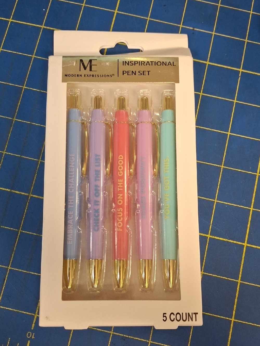 Modern Expressions Inspirational Pastel Pen Set - 5 Pack New